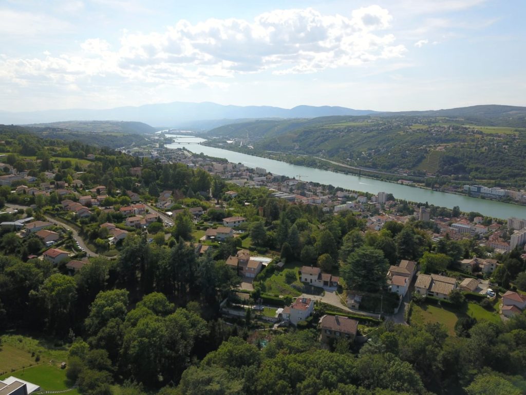 Vue aérienne de Vienne sud