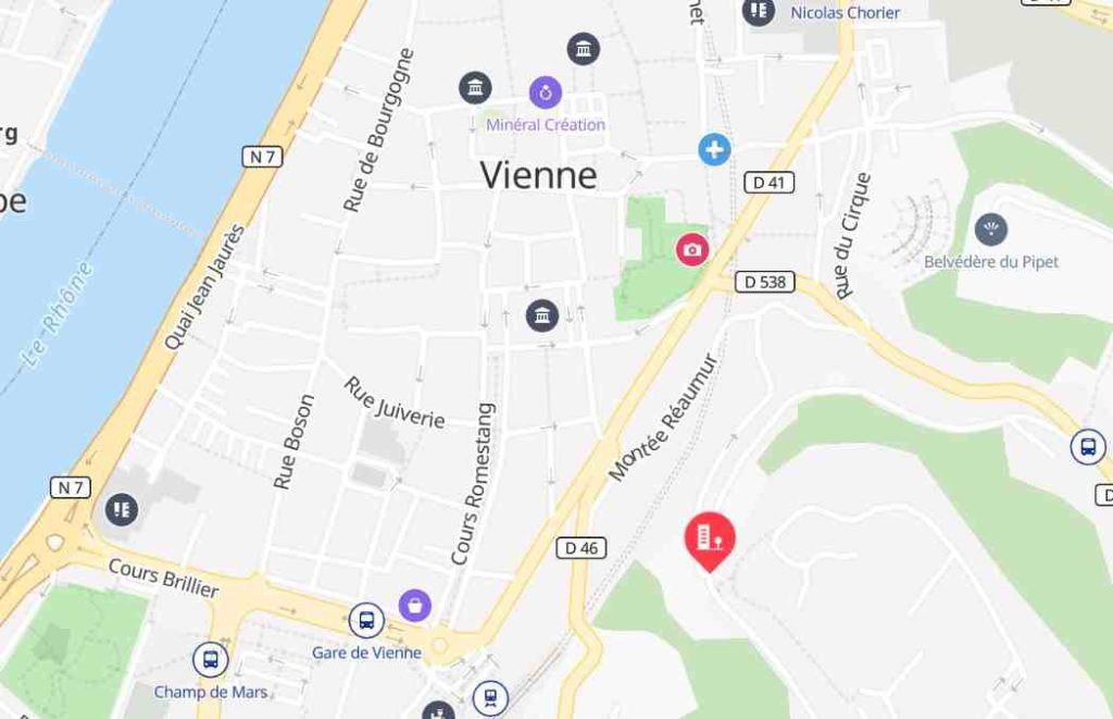 carte accès vienne et le petit rocher